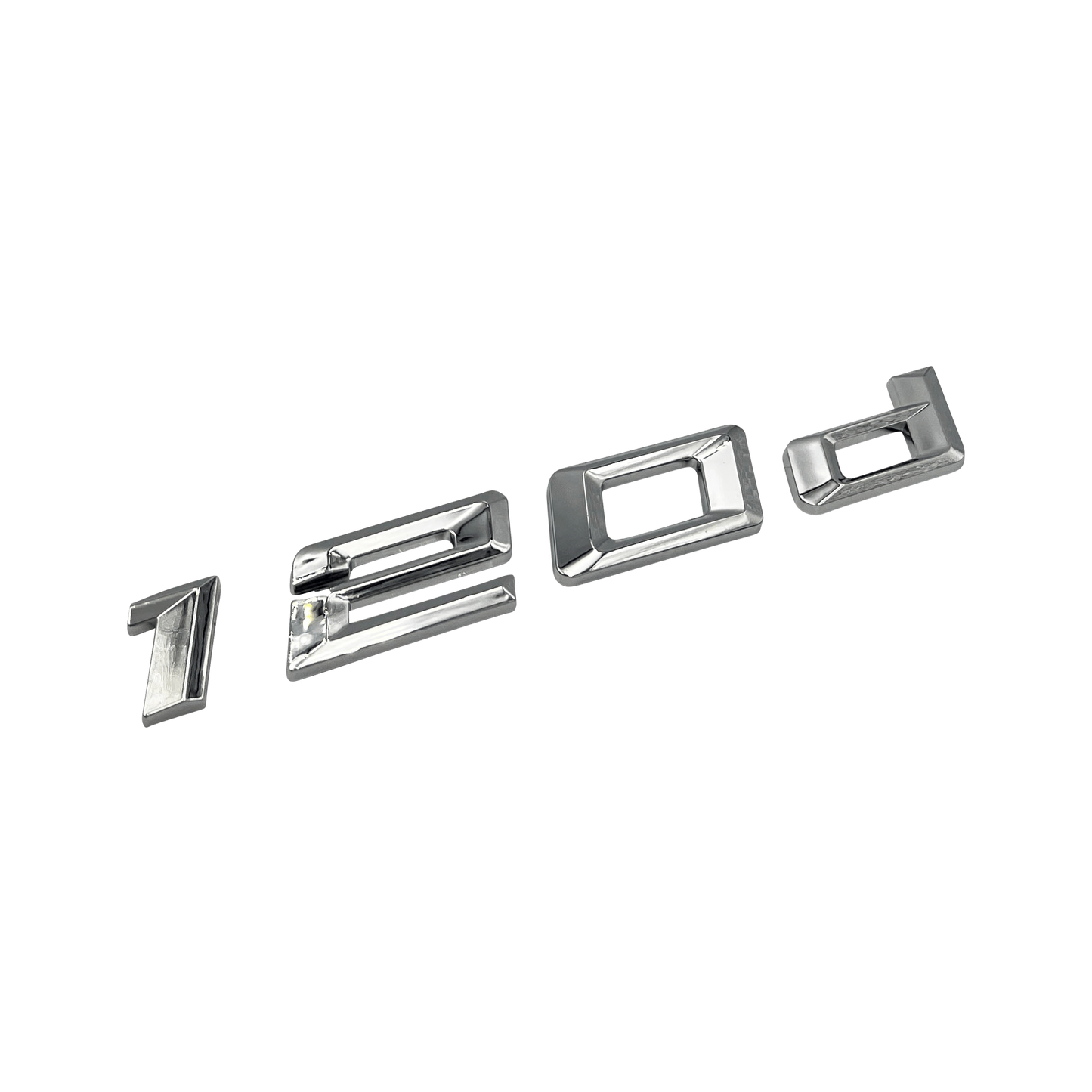 Chrome BMW 120d Model Emblem