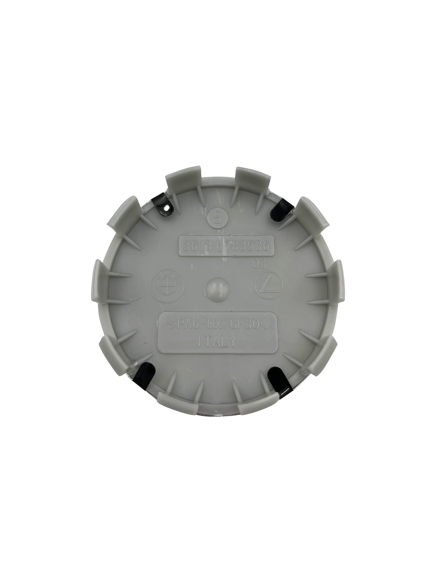 4 Stk. 50 års jubilæum BMW Centerkapsler i sort med hvide detaljer