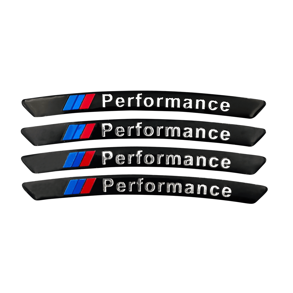 4 stk. Sorte BMW ///M Performance Fælg Klistermærker i Aluminium