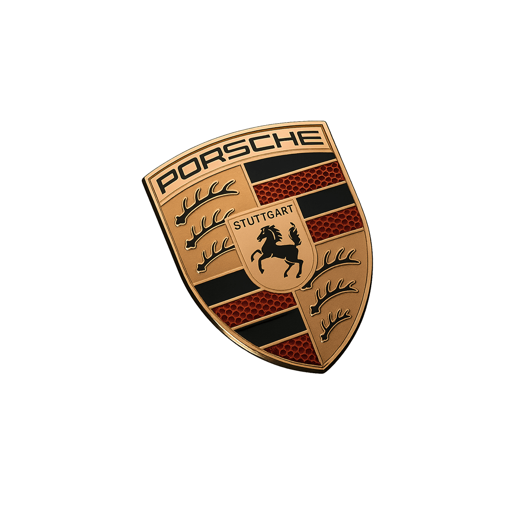 Porsche Rat logo 45 x 32mm Emblem - Rose Gold