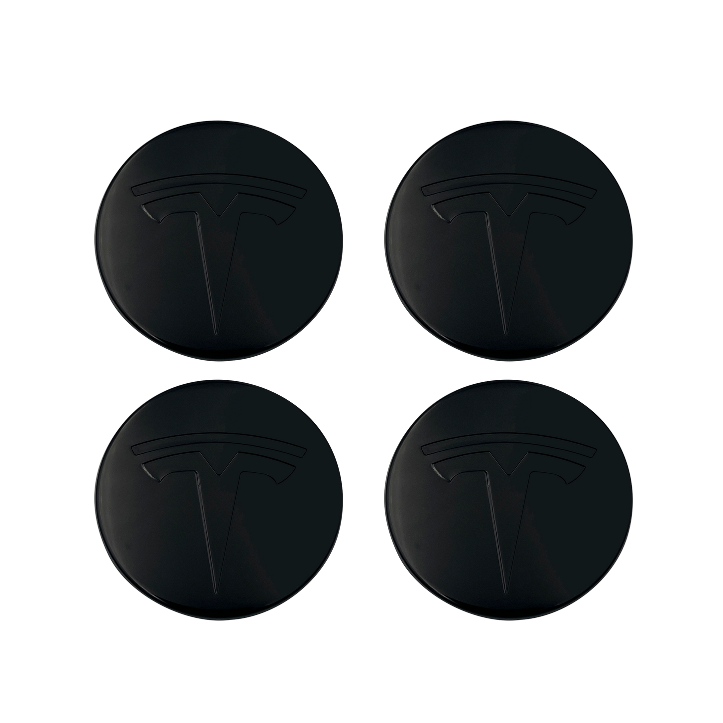 4 stk. All Black Tesla Centerkapsler 57mm