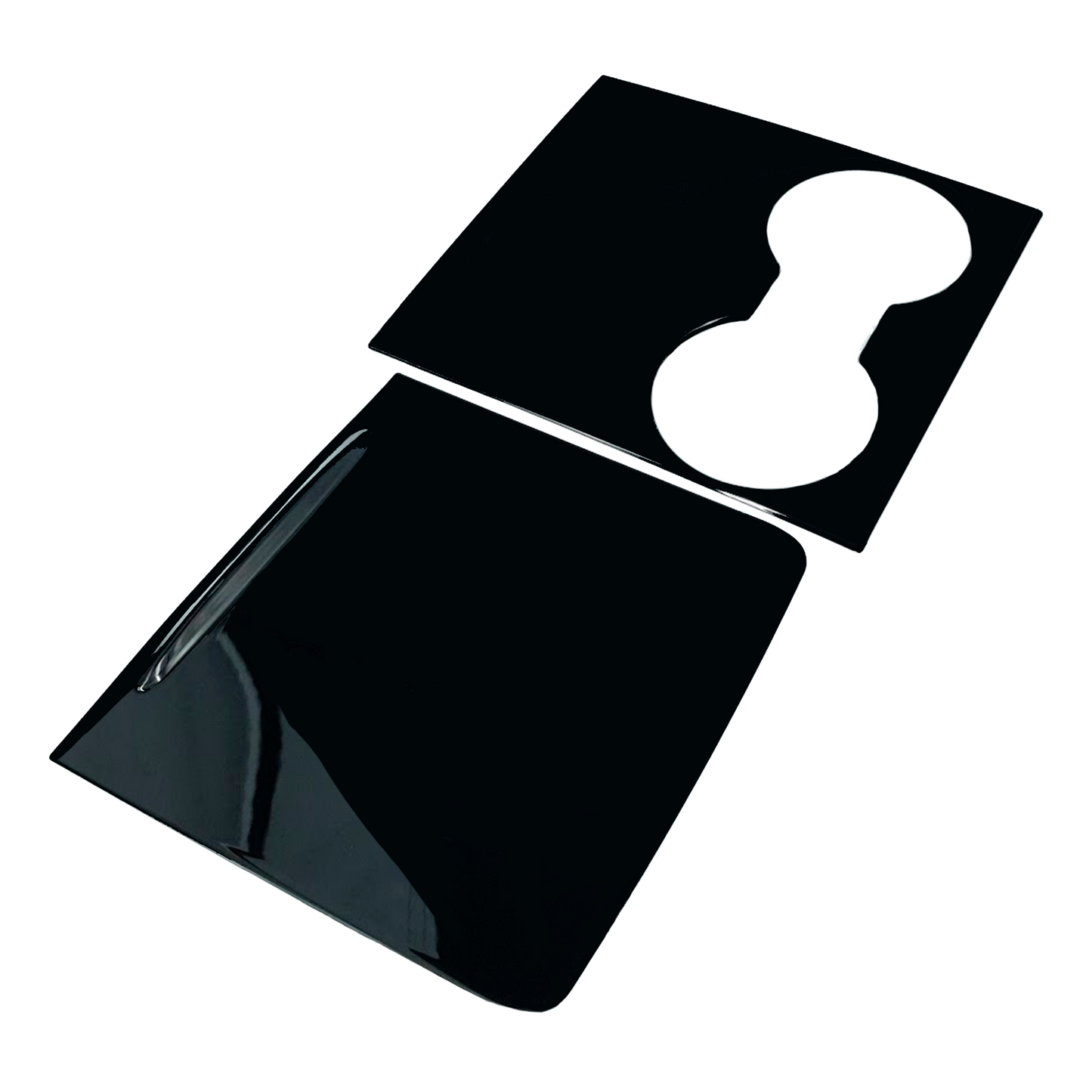 Tesla Centerkonsol Cover Blank Sort - Model 3 / Y