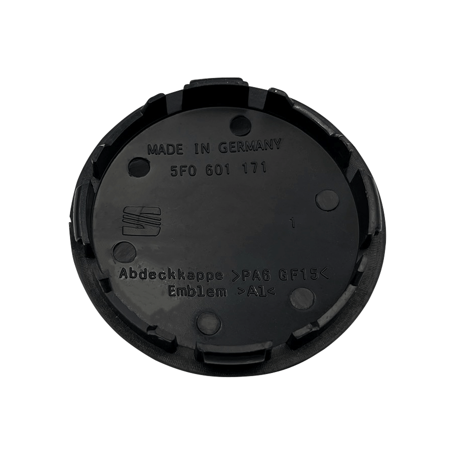 4 stk. Seat Centerkapsler Sort & Chrome 56mm