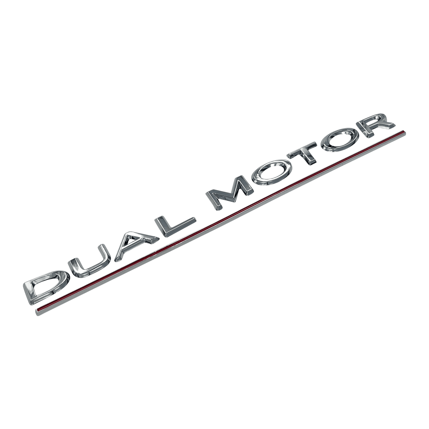 Chrome Tesla DUAL MOTOR Bag Emblem Badge