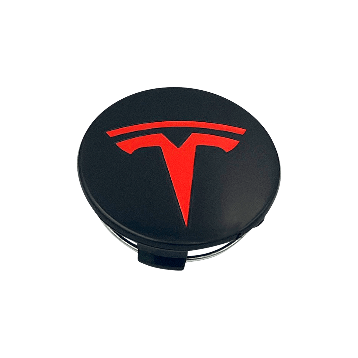 4 stk. Røde og svarte Tesla Center Caps 57mm