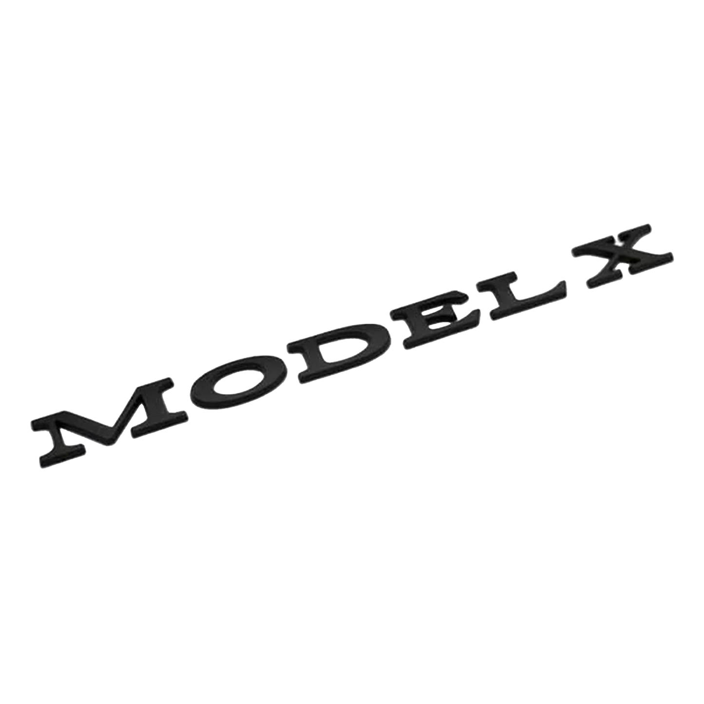 Svart Tesla Model X bakre emblem-emblem