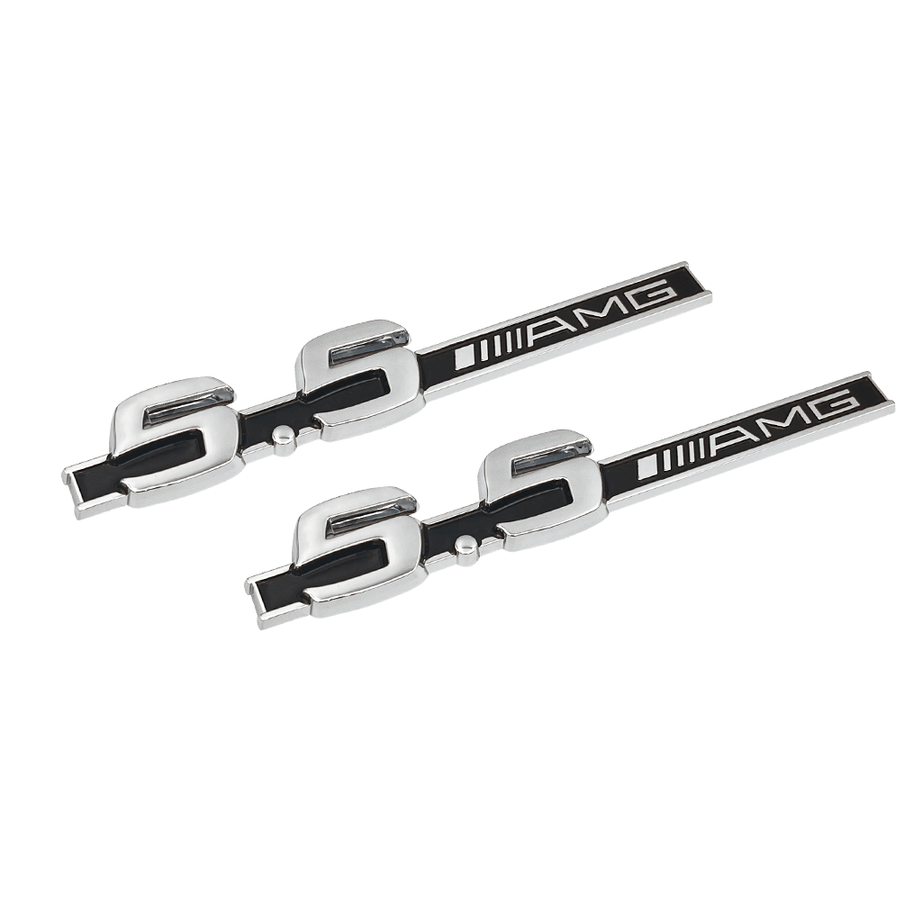 2 stk. Chrome Mercedes 5.5 AMG Sideskærm Emblemer