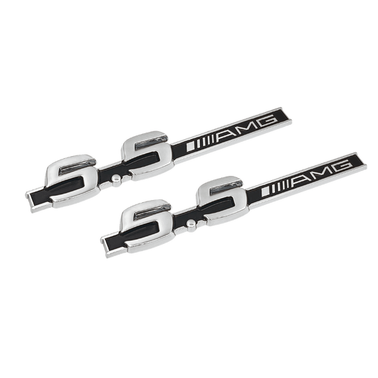 2 stk. Chrome Mercedes 5.5 AMG Sideskærm Emblemer