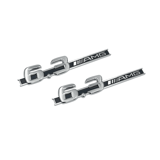 2 stk. Chrome Mercedes 6.3 AMG Sideskærme Emblemer