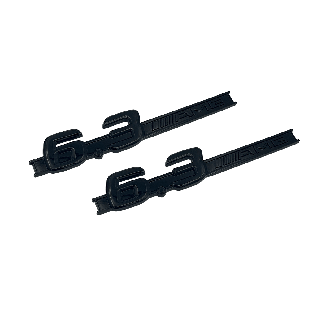 2 stk. Sorte Mercedes 6.3 AMG Sideskærm Emblemer
