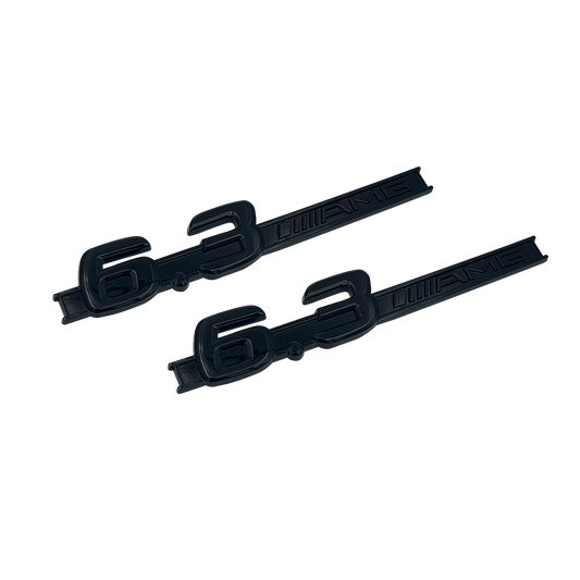 2 stk. Sorte Mercedes 6.3 AMG Sideskærm Emblemer