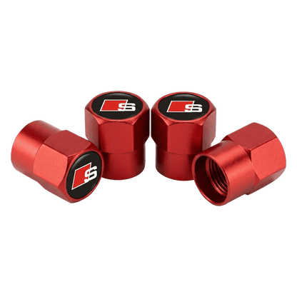 4 stk. Audi S-line Røde Aluminium Ventilhætter