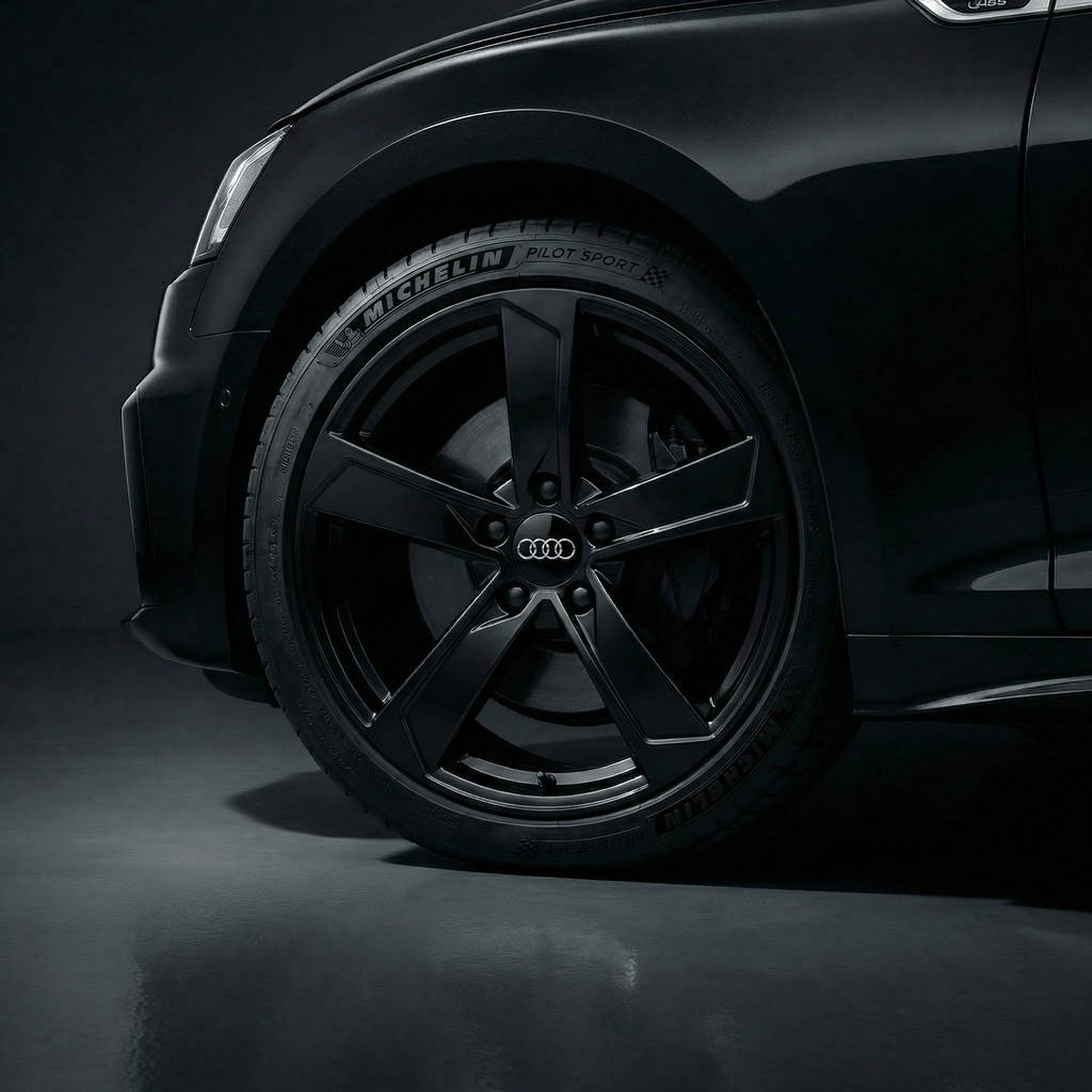 4 stk. Svart Audi Center kapselsett