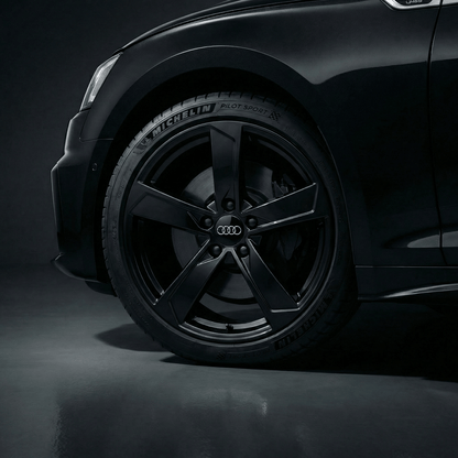4 stk. Svart Audi Center kapselsett