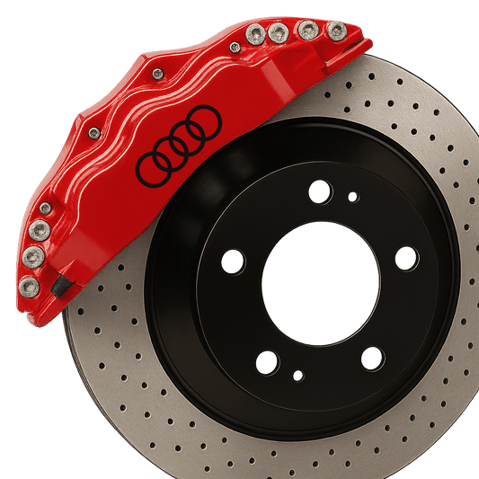 2 stk. Audi Rings Bremsekaliber Klistermærke Sort
