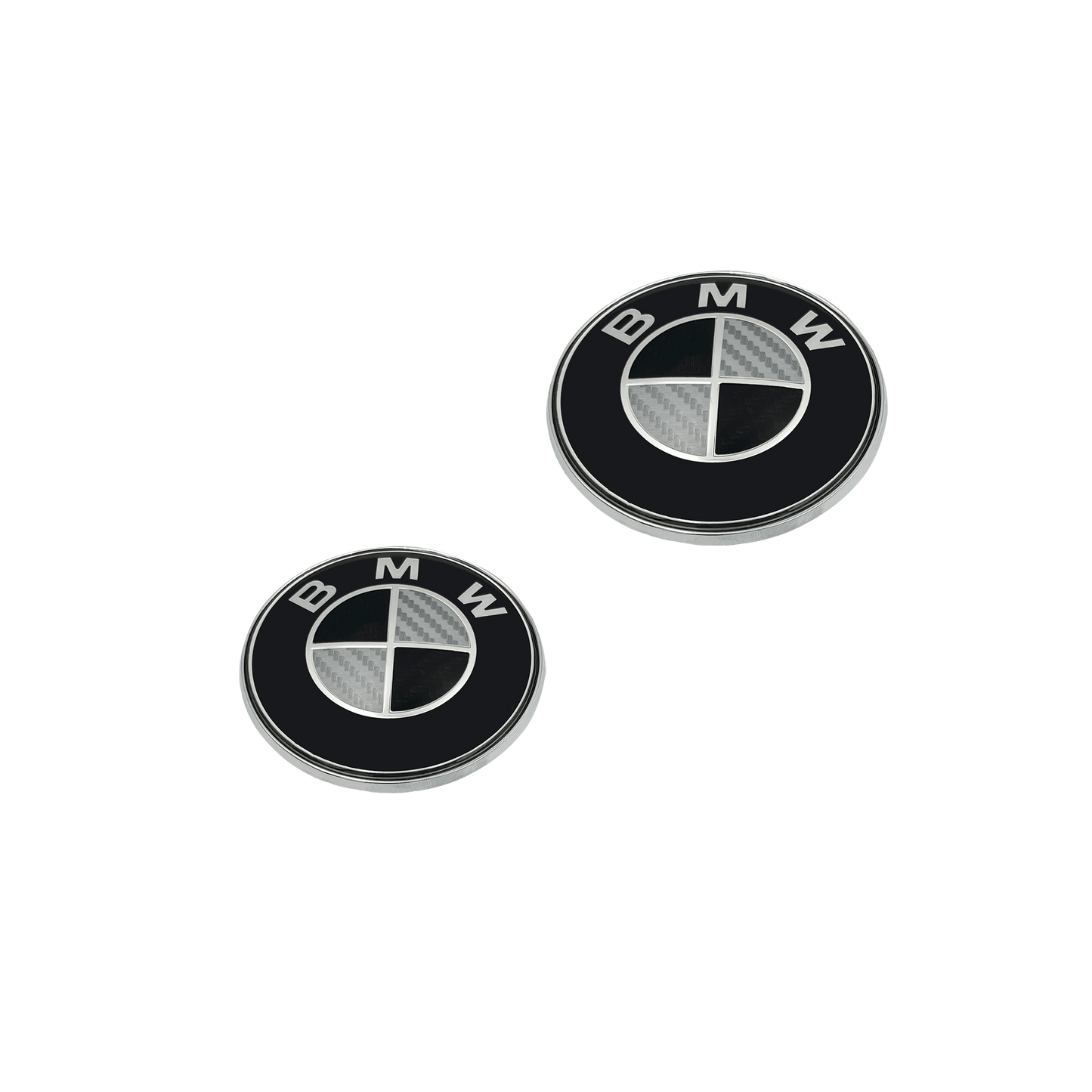 BMW Carbon Fiber Look Front og Bag Logo Sæt