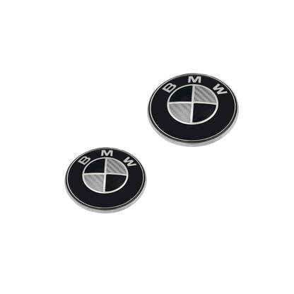 BMW Carbon Fiber Look Front og Bag Logo Sæt