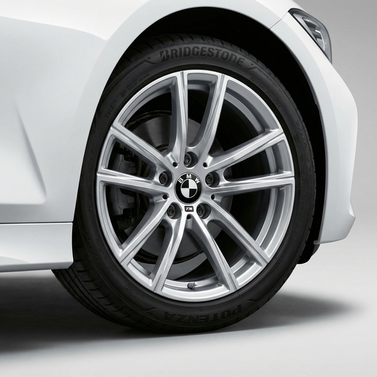 4 Stk. Sorte og hvide BMW Centerkapsler