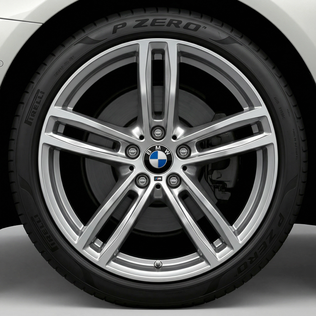 4 stk. Blå og hvite BMW Center Caps