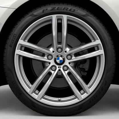 4 stk. Blå og hvite BMW Center Caps