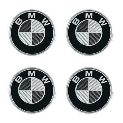 4 stk. BMW Centerkapsler i Ægte Carbon Fiber 68mm