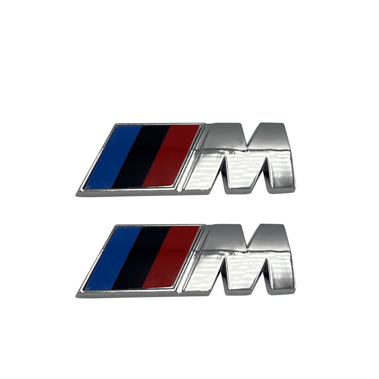 2 stk. Chrome BMW M-Sport emblemer