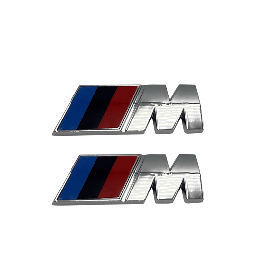 2 stk. Chrome BMW M-Sport emblemer