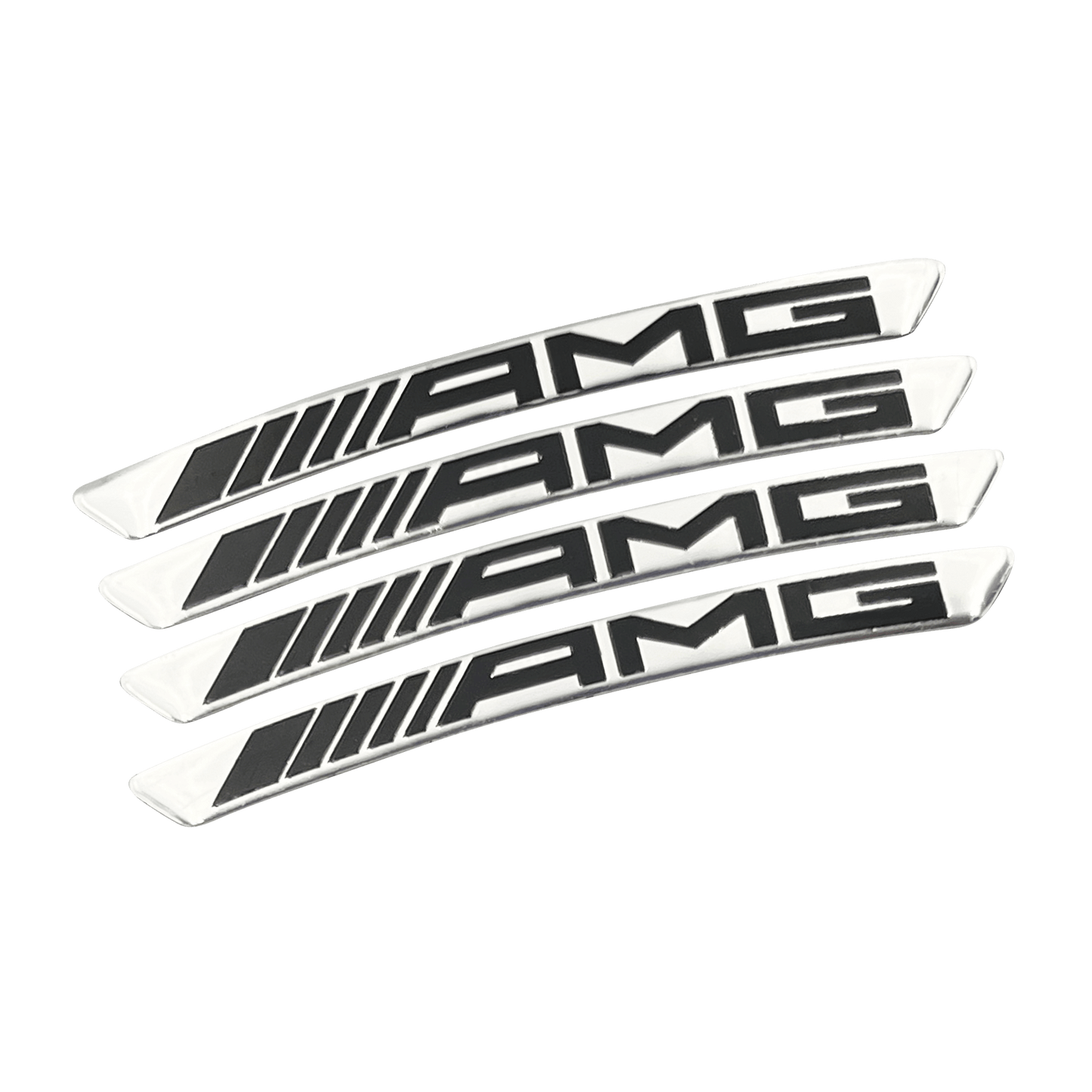 4 stk. Chrome AMG Fælg Klistermærker i Aluminium