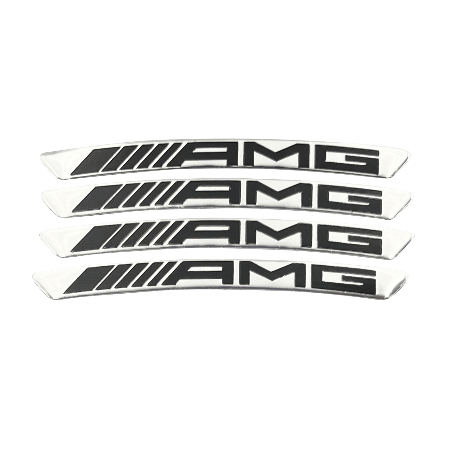 4 stk. Chrome AMG Fælg Klistermærker i Aluminium