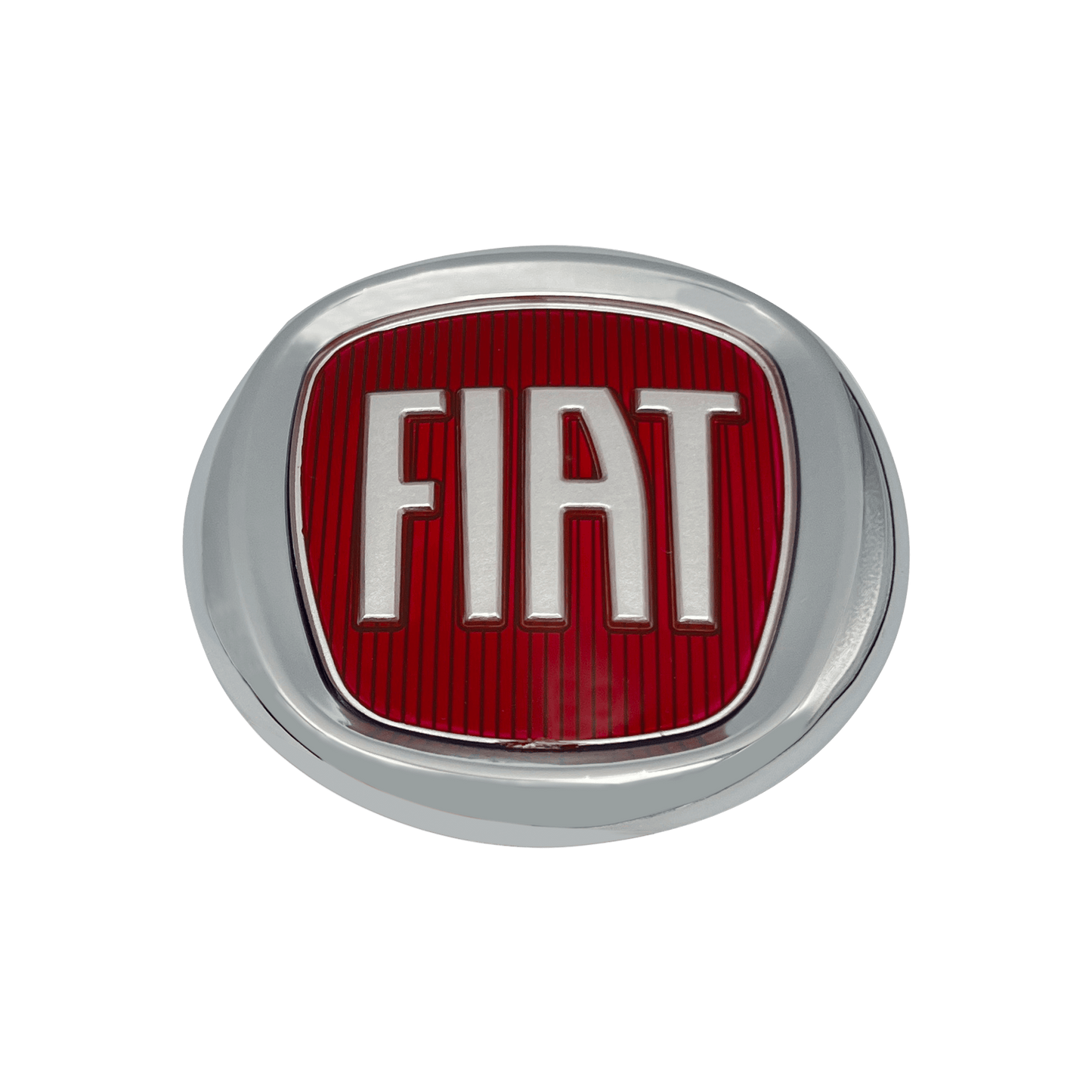 Fiat 500 Bag Logo i Rød og Chrome 92mm