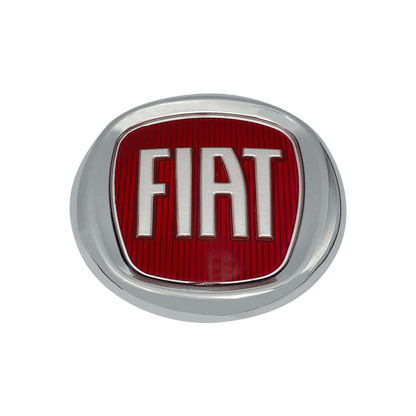 Fiat 500 Bag Logo i Rød og Chrome 92mm