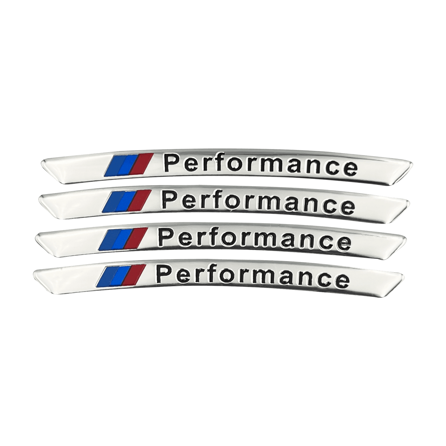 4 stk. Chrome BMW ///M Performance Fælg Klistermærker i Aluminium