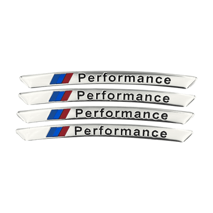 4 stk. Chrome BMW ///M Performance Fælg Klistermærker i Aluminium