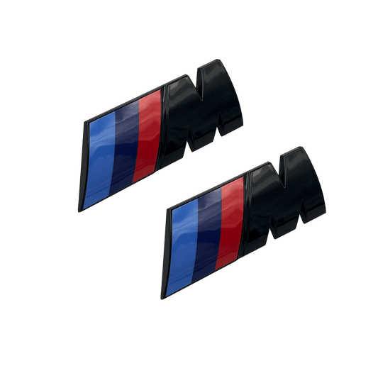 2 stk. Sorte BMW M-Sport Logo Sideskærm Emblemer