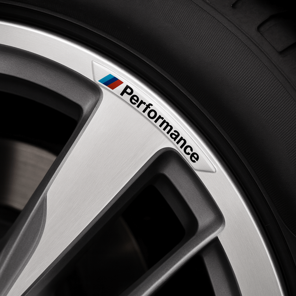 4 stk. Chrome BMW ///M Performance Fælg Klistermærker i Aluminium