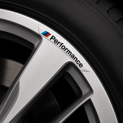 4 stk. Chrome BMW ///M Performance Fælg Klistermærker i Aluminium