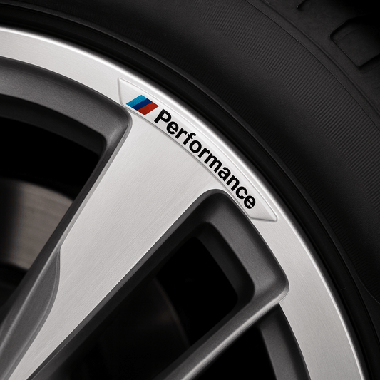 4 stk. Chrome BMW ///M Performance Fælg Klistermærker i Aluminium