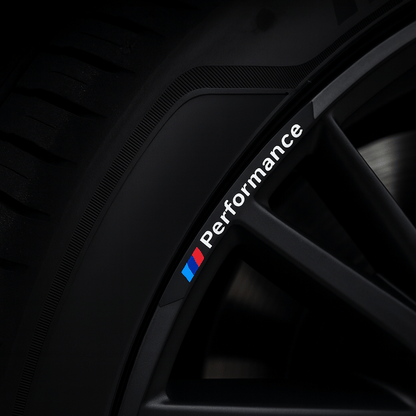 4 stk. Sorte BMW ///M Performance Fælg Klistermærker i Aluminium