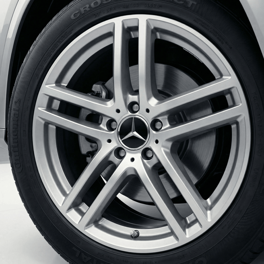 4 Stk. Sorte og Chrome Mercedes Centerkapsler