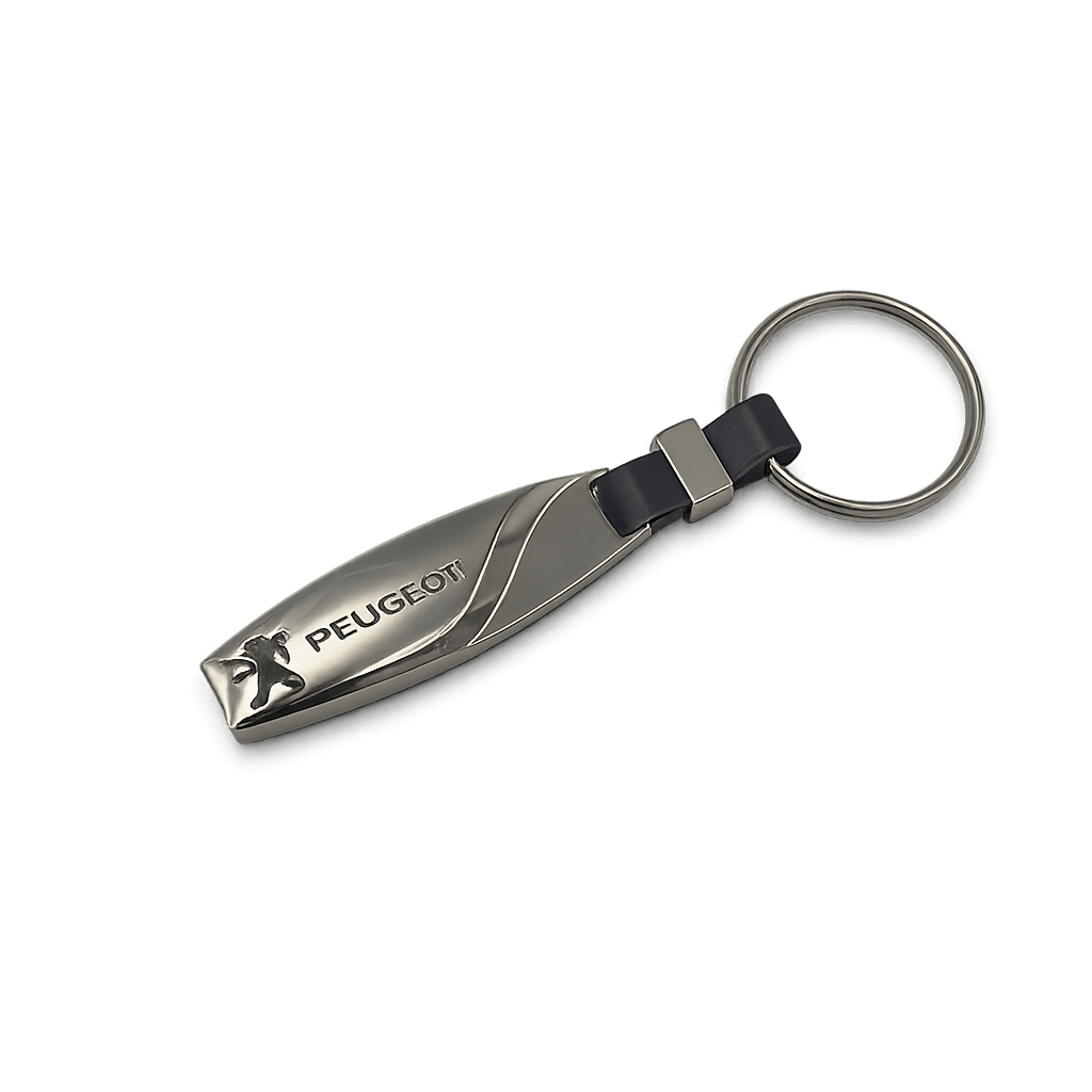 Chrome Peugeot Nøglering