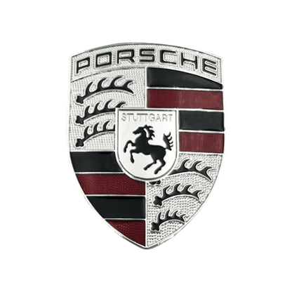 Porsche Front Logo 67 x 50mm Emblem Sølv finish