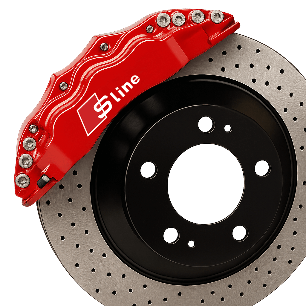 2 stk. Audi S-Line Bremsekaliber Klistermærker Hvid