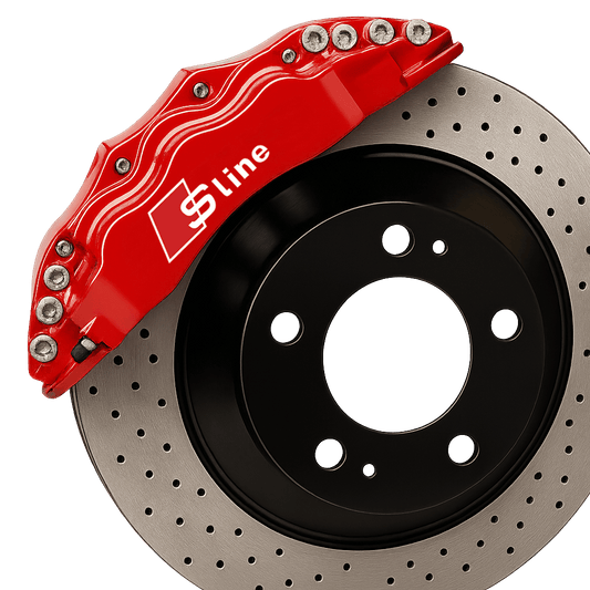 2 stk. Audi S-Line bremsekaliper-klistremerker hvit