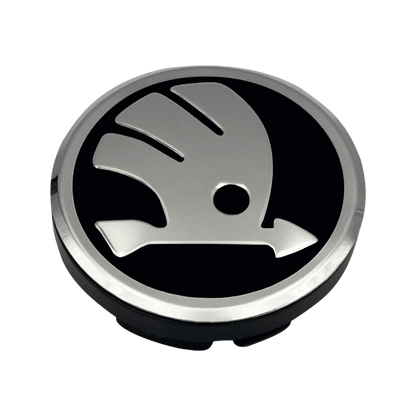 Skoda Chrome og Sort Centerkapsler 56 mm
