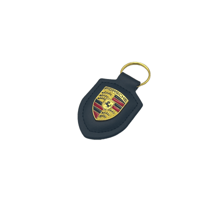 Porsche Nøglering i Ægte Læder med Gyldent Logo (5 varianter)