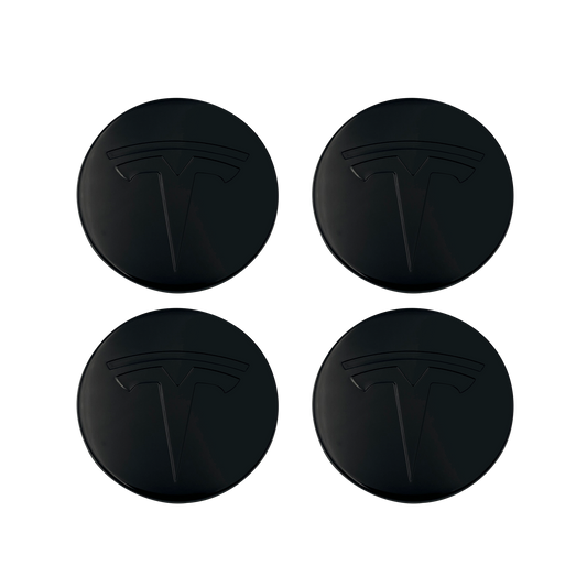 4 stk. All Black Tesla Centerkapsler 57mm