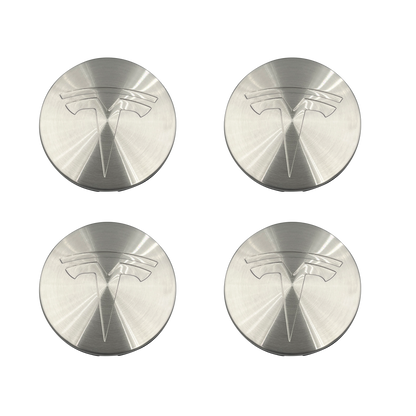 4 stk. Tesla Centerkapsler i Brushed Metal Finish 57mm