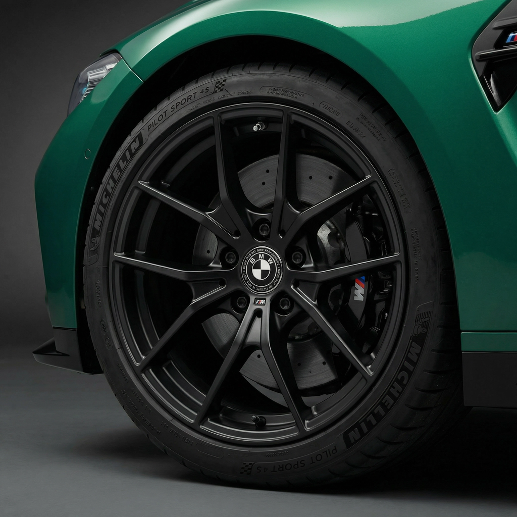 4 Stk. 50 års jubilæum BMW Centerkapsler i Sort og Hvid