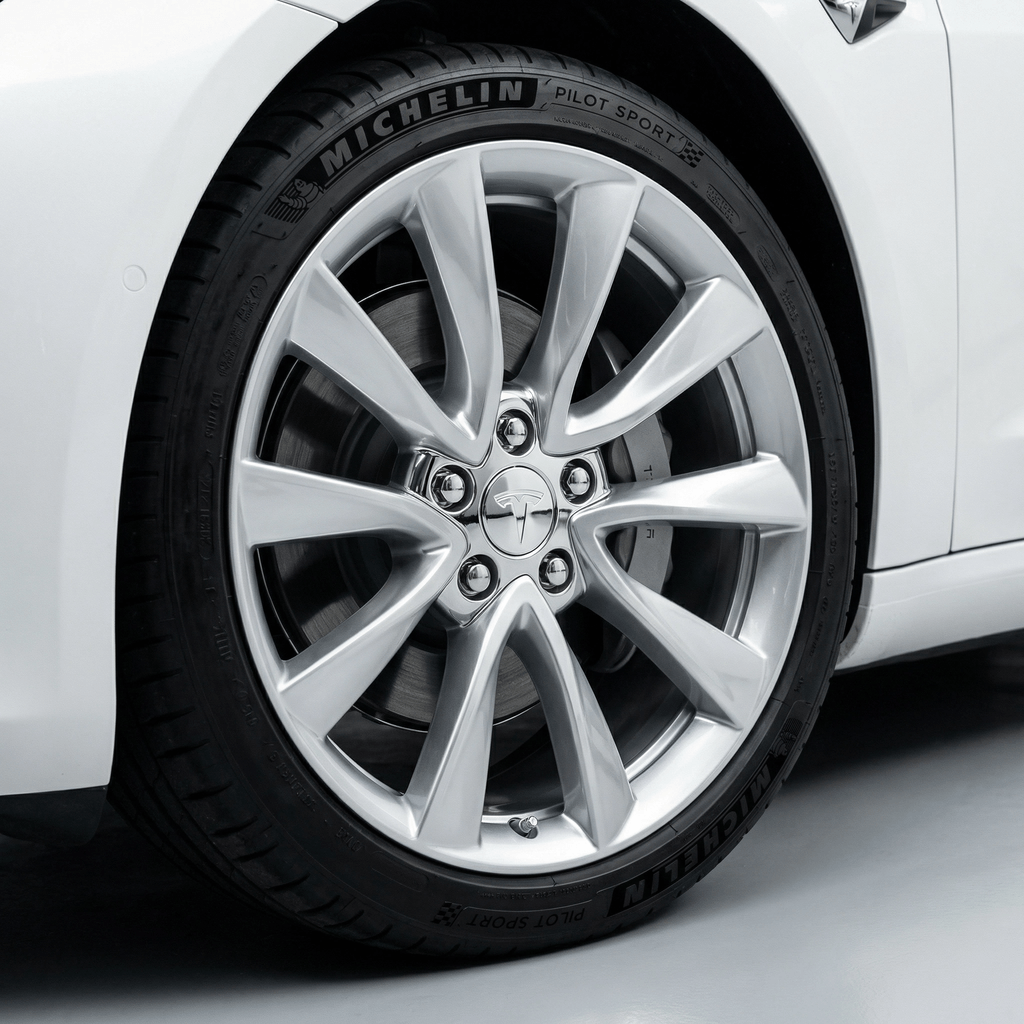 4 stk. Krom Tesla Center-hetter 57 mm 