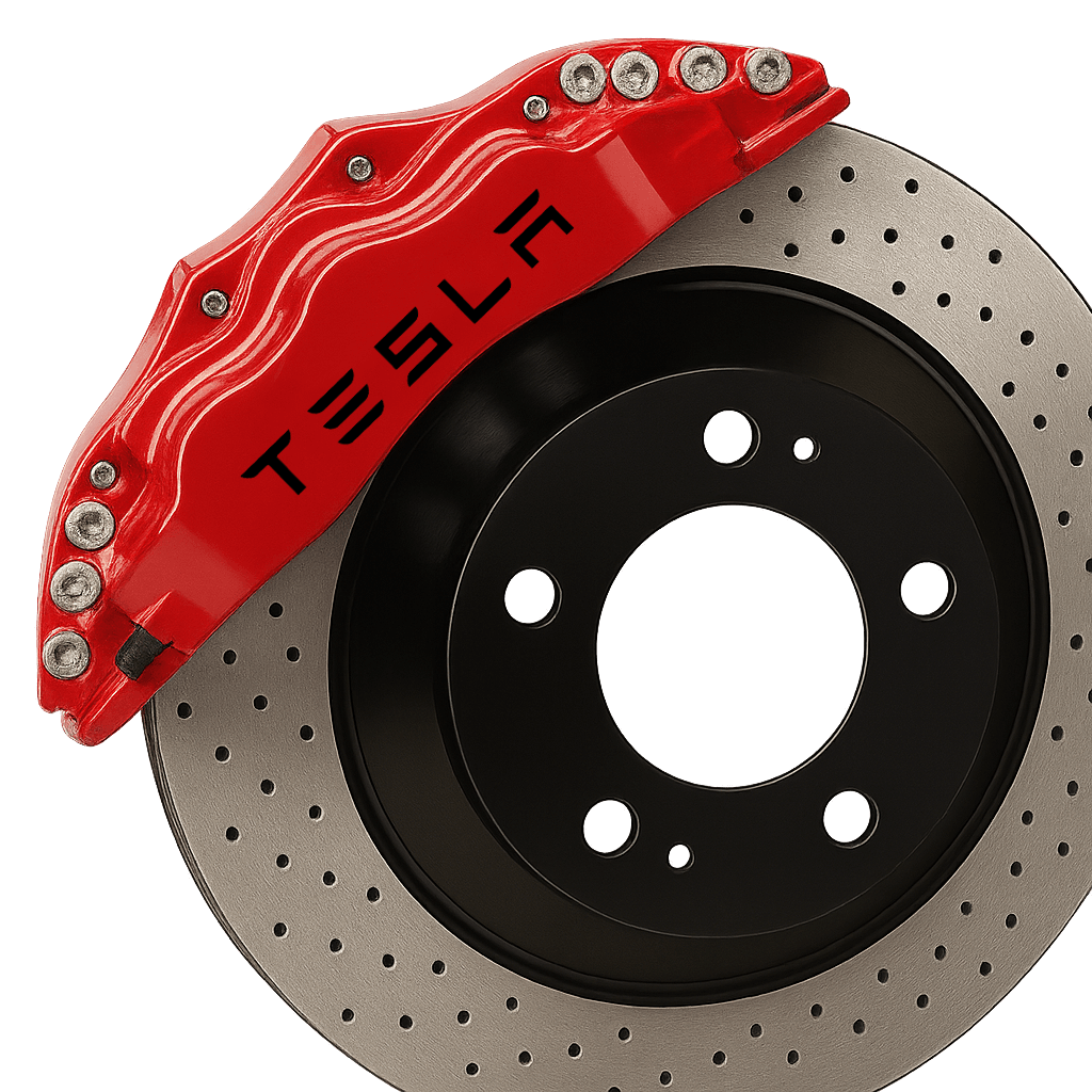 2 stk. Tesla Bremsekaliber Klistermærker Sort